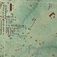Second close-up of the map of El Dorado Springs, Missouri print showing more streets and buildings
