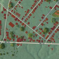 Second close-up of the map of El Mangó, Puerto Rico print showing more streets and buildings