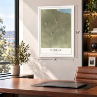 El Mirage, California map, 18 x 24 inch print in a white frame in a home office