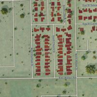Second close-up of the map of El Modena, California print showing more streets and buildings