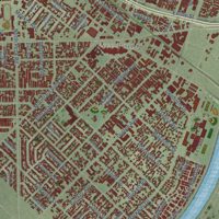 Second close-up of the map of El Monte, California print showing more streets and buildings