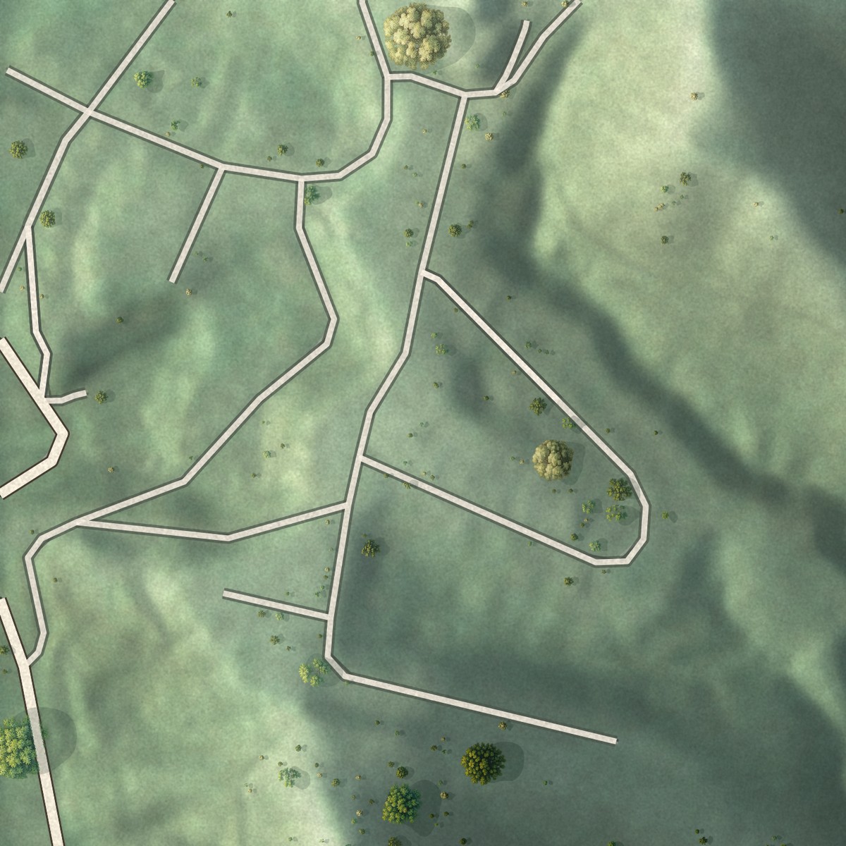 Second close-up of the map of El Paraiso, Puerto Rico print showing more streets and buildings
