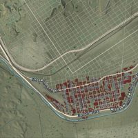 Second close-up of the map of El Segundo Barrio, Texas print showing more streets and buildings