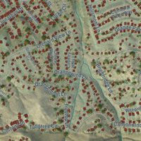 Second close-up of the map of El Sobrante, Riverside County, California print showing more streets and buildings