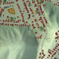 Second close-up of the map of El Tumbao, Puerto Rico print showing more streets and buildings