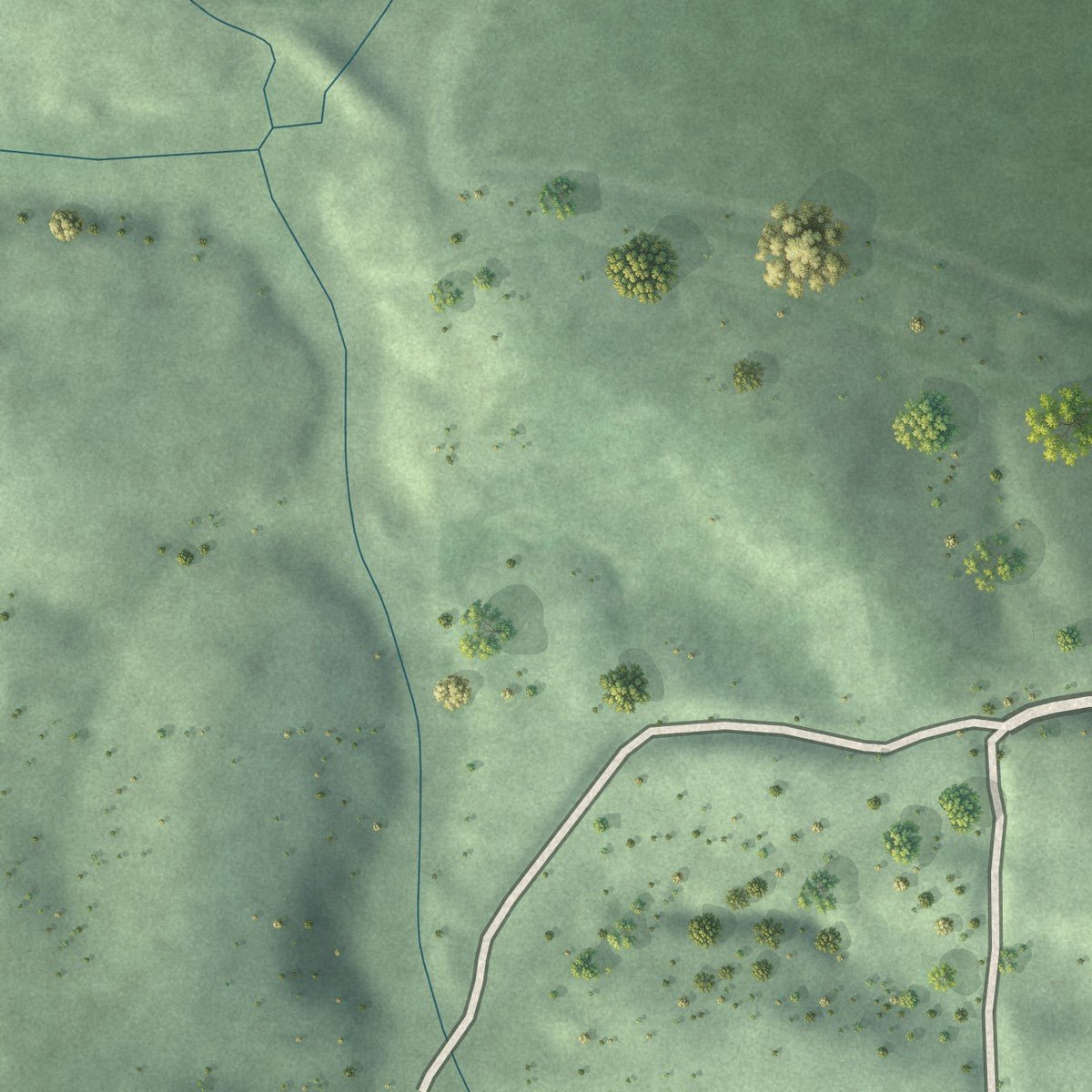 Second close-up of the map of Elba, Nebraska print showing more streets and buildings