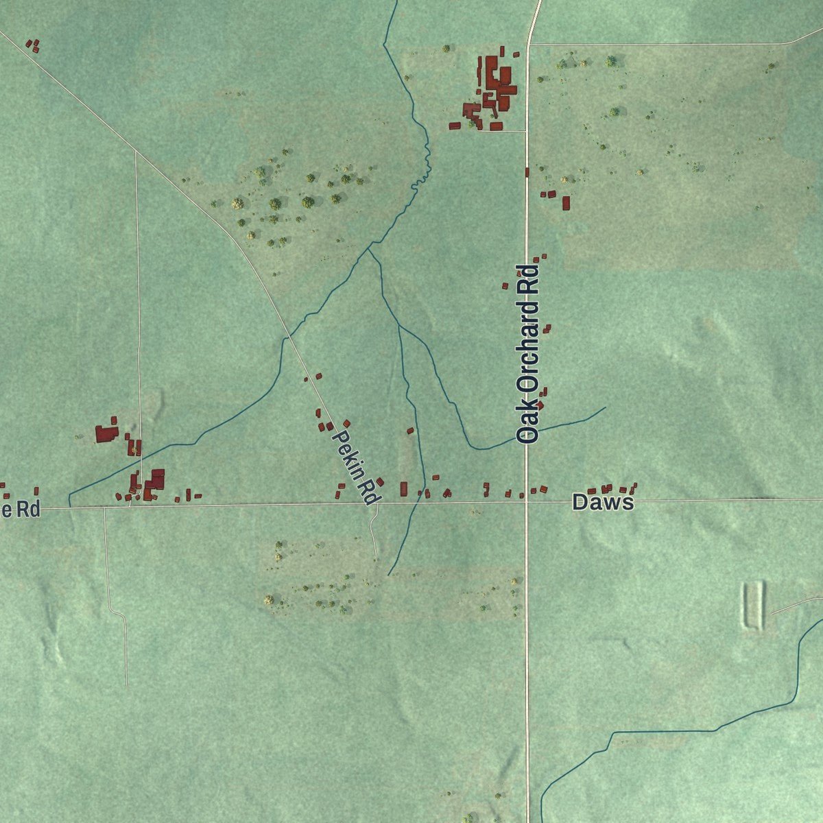 Second close-up of the map of Elba, New York print showing more streets and buildings