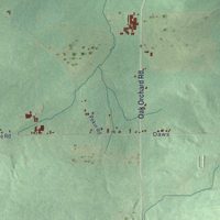 Second close-up of the map of Elba, New York print showing more streets and buildings