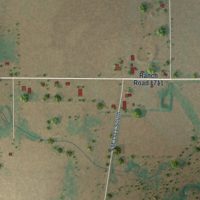 Second close-up of the map of Elbert, Texas print showing more streets and buildings