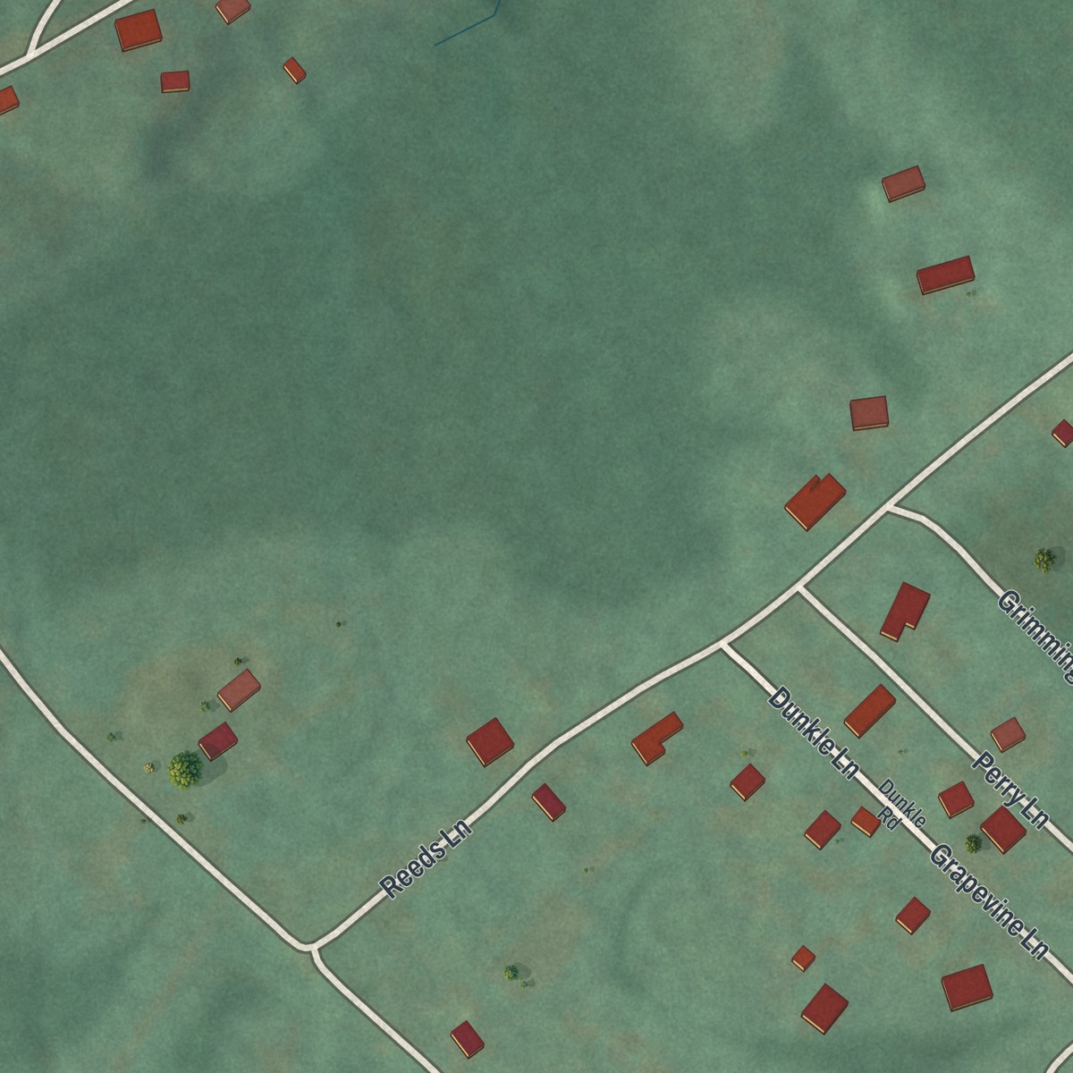 Second close-up of the map of Elberta, Pennsylvania print showing more streets and buildings