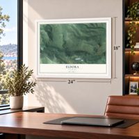 Eldora, Colorado map, 18 x 24 inch print in a white frame in a home office