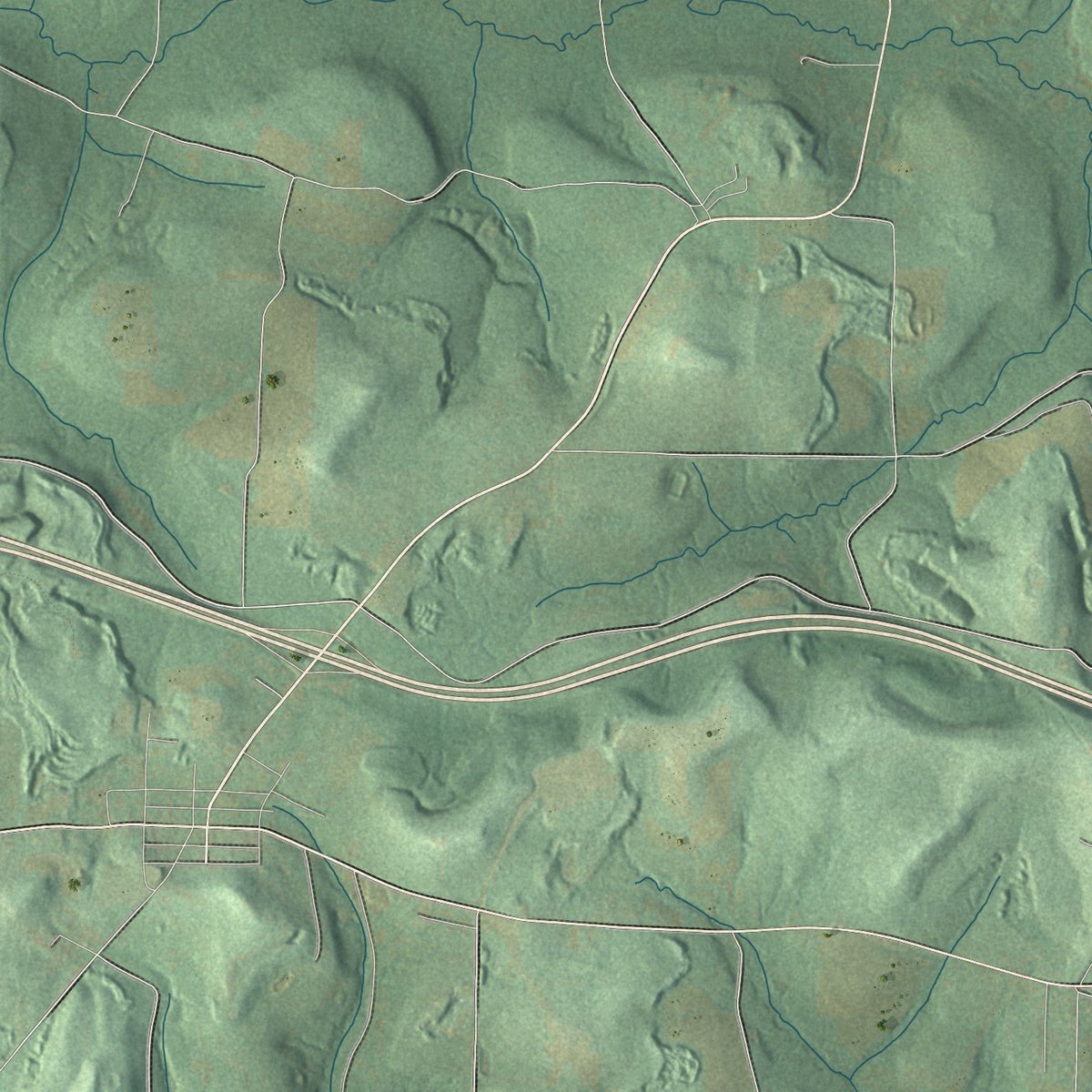 Second close-up of the map of Eldred, Jefferson County, Pennsylvania print showing more streets and buildings