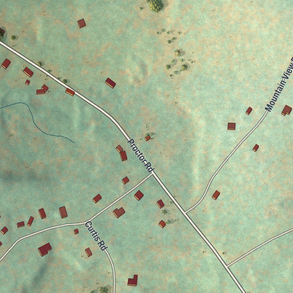 Second close-up of the map of Eldred, New York print showing more streets and buildings