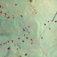 Second close-up of the map of Eldred, New York print showing more streets and buildings