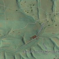 Second close-up of the map of Eldred, Schuylkill County, Pennsylvania print showing more streets and buildings