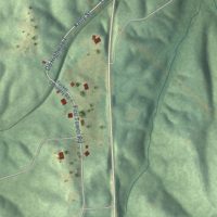 Second close-up of the map of Eldridge, Alabama print showing more streets and buildings