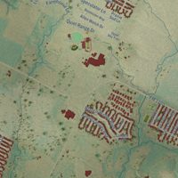 Second close-up of the map of Elgin, Texas print showing more streets and buildings