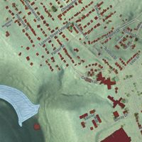 Second close-up of the map of Elim, Pennsylvania print showing more streets and buildings
