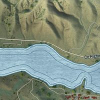 Second close-up of the map of Elizabeth Lake, California print showing more streets and buildings