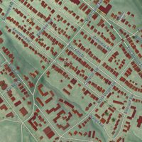 Second close-up of the map of Elizabeth, North Carolina print showing more streets and buildings