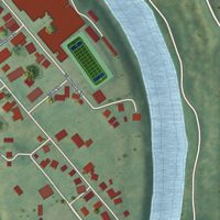 Second close-up of the map of Elizabeth, West Virginia print showing more streets and buildings