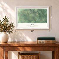 Elk, Chester County, Pennsylvania map, 12 x 18 inch print in a white frame in an entryway