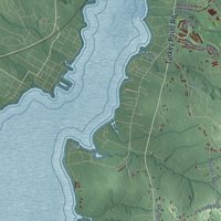 Second close-up of the map of Elk Neck, Maryland print showing more streets and buildings