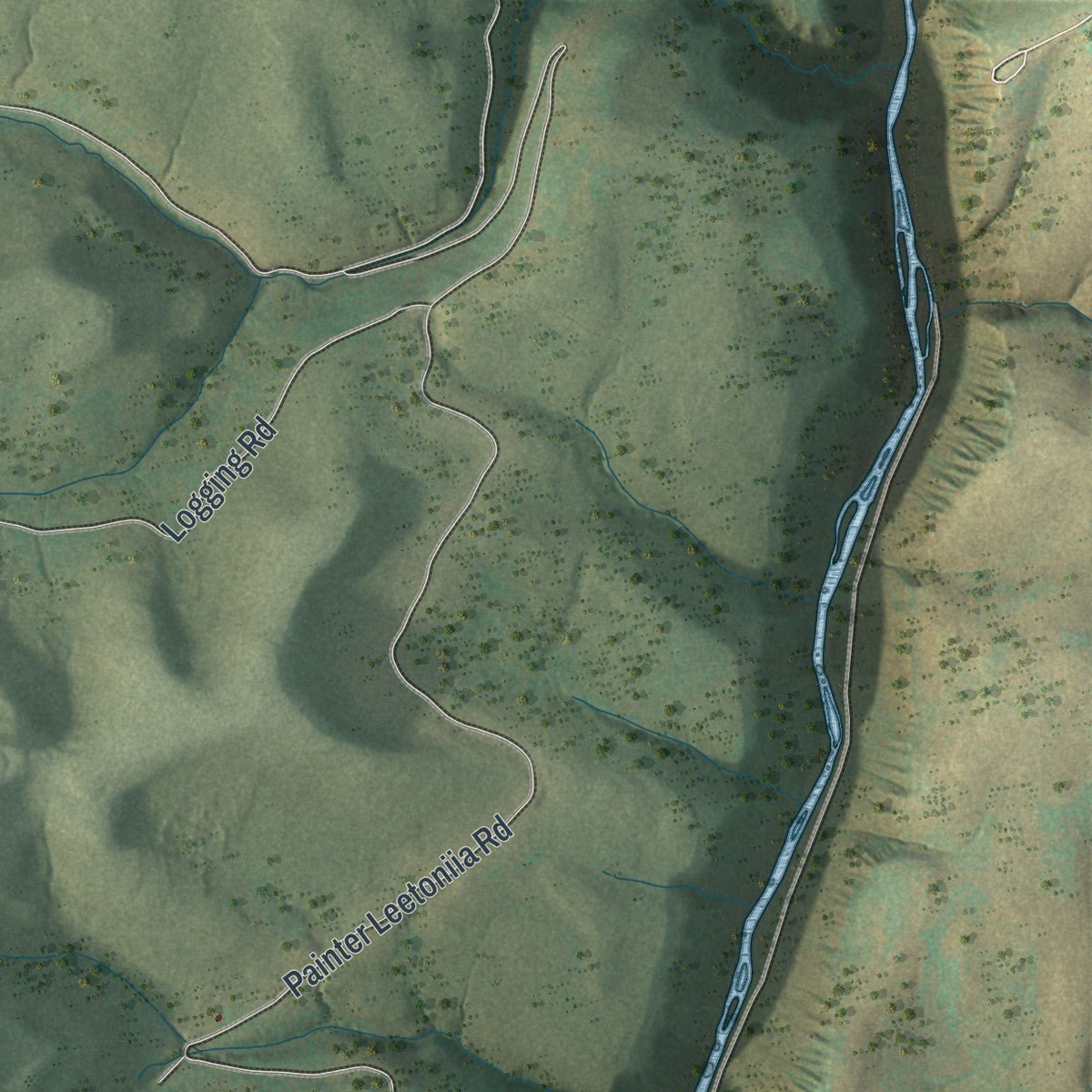 Second close-up of the map of Elk, Tioga County, Pennsylvania print showing more streets and buildings