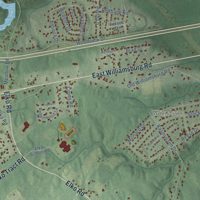 Second close-up of the map of Elko, Virginia print showing more streets and buildings