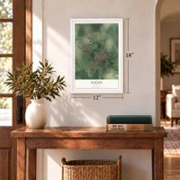 Elkton, Kentucky map, 12 x 18 inch print in a white frame in an entryway