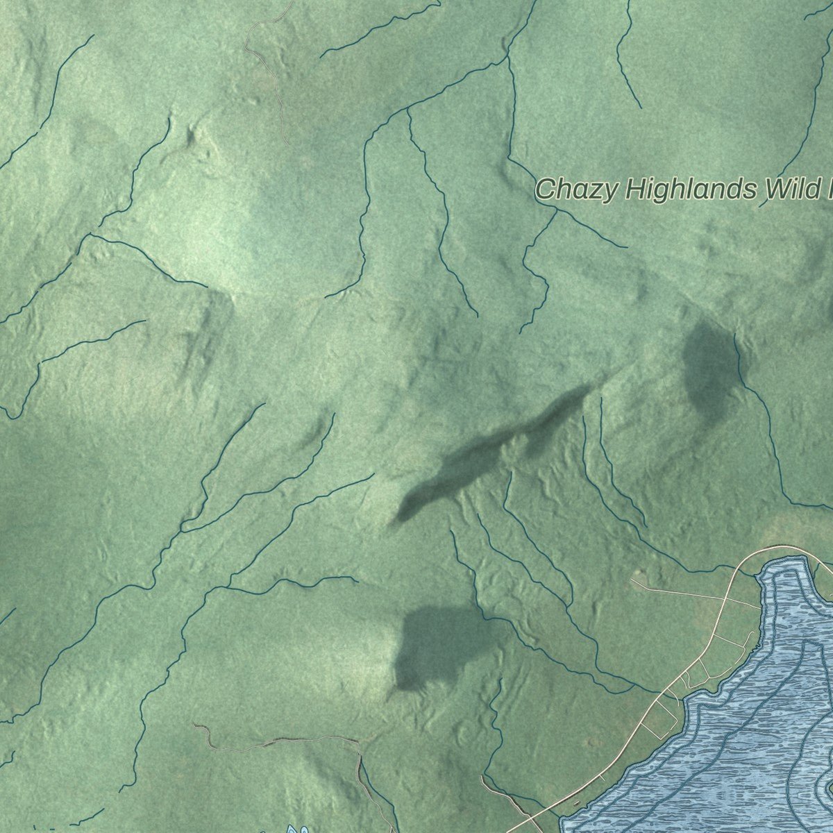 Second close-up of the map of Ellenburg, New York print showing more streets and buildings