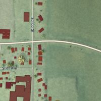 Second close-up of the map of Ellendale, Minnesota print showing more streets and buildings