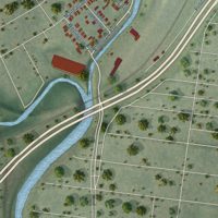 Second close-up of the map of Ellendale, Missouri print showing more streets and buildings