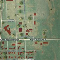 Second close-up of the map of Ellendale, North Dakota print showing more streets and buildings