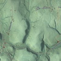 Second close-up of the map of Ellicottville, New York print showing more streets and buildings