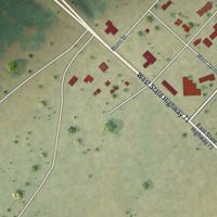 Second close-up of the map of Ellinger, Texas print showing more streets and buildings