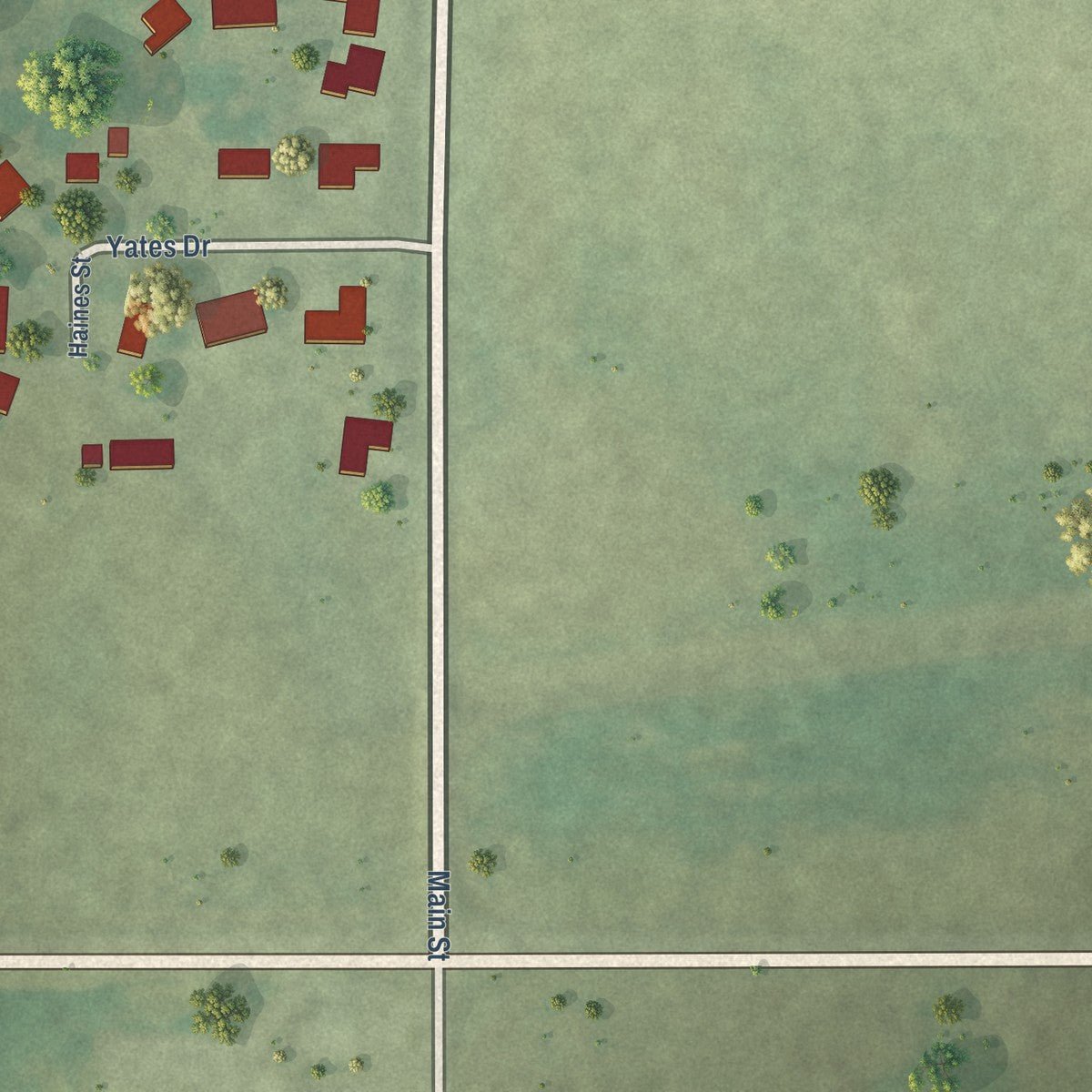 Second close-up of the map of Elliott, Illinois print showing more streets and buildings