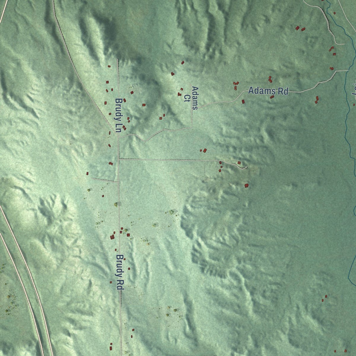 Second close-up of the map of Ellis, Michigan print showing more streets and buildings