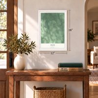 Ellis, Michigan map, 12 x 18 inch print in a white frame in an entryway