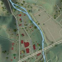 Second close-up of the map of Elliston, Virginia print showing more streets and buildings