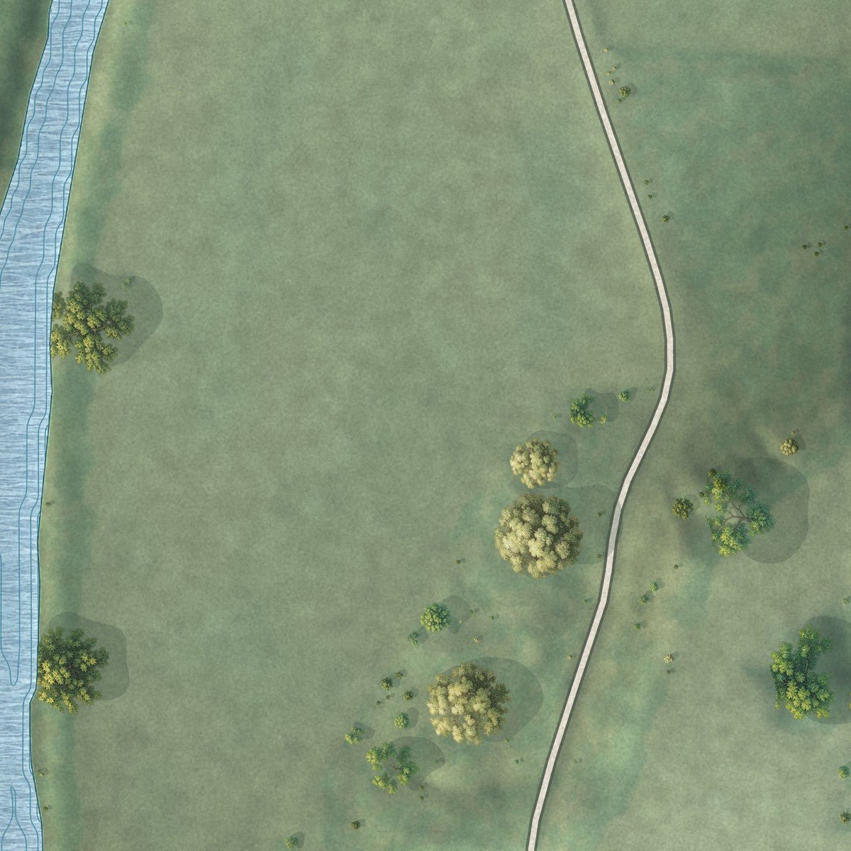 Second close-up of the map of Ellisville, Illinois print showing more streets and buildings