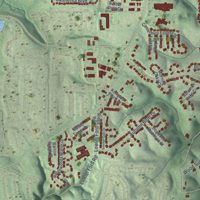 Second close-up of the map of Ellisville, Missouri print showing more streets and buildings