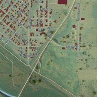 Second close-up of the map of Ellsworth, Kansas print showing more streets and buildings