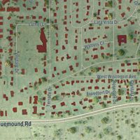 Second close-up of the map of Elm Grove, Wisconsin print showing more streets and buildings