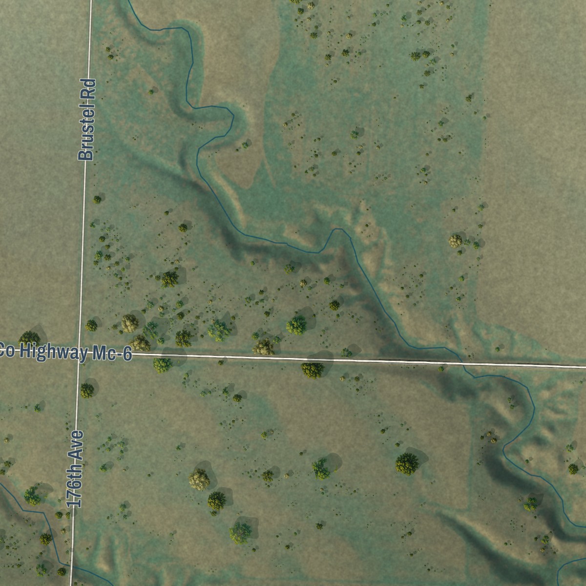 Second close-up of the map of Elm Springs, South Dakota print showing more streets and buildings