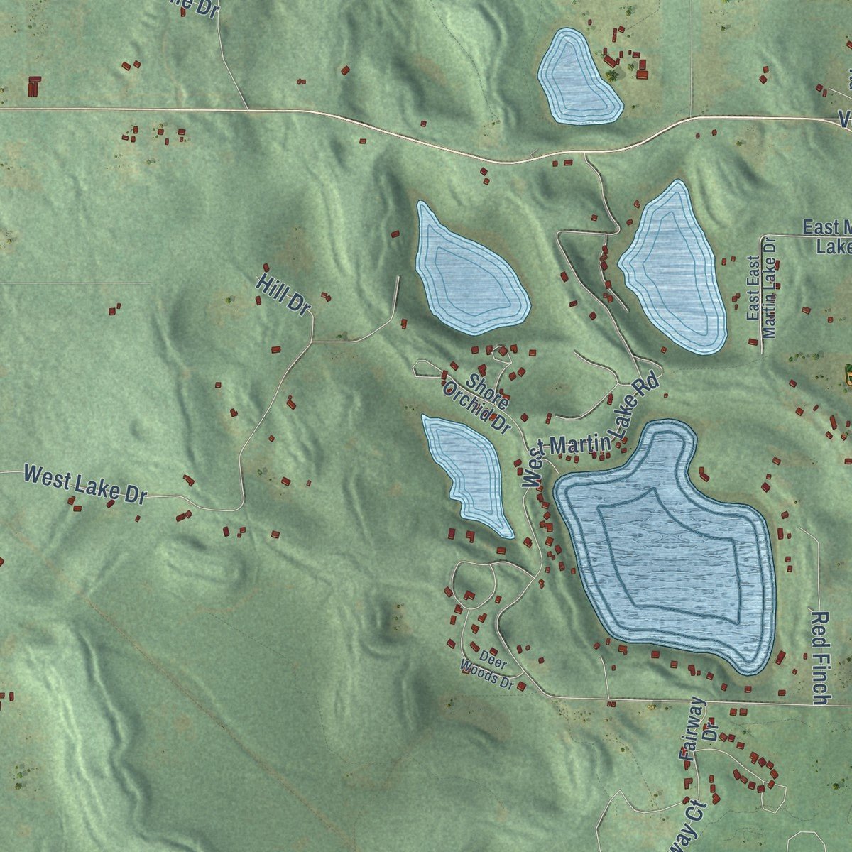 Second close-up of the map of Elmira, Michigan print showing more streets and buildings