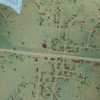 Second close-up of the map of Elmo, Texas print showing more streets and buildings
