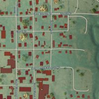 Second close-up of the map of Elmore City, Oklahoma print showing more streets and buildings