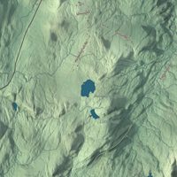 Close-up of the map of Elmore, Vermont print showing terrain and local geography