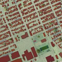 Second close-up of the map of Elmwood, Rhode Island print showing more streets and buildings